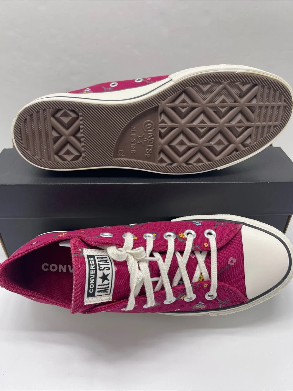 Converse A15535C CTAS LIFT OX SPORTY BERRY/VINTAGE WHITE Platform Sneakers